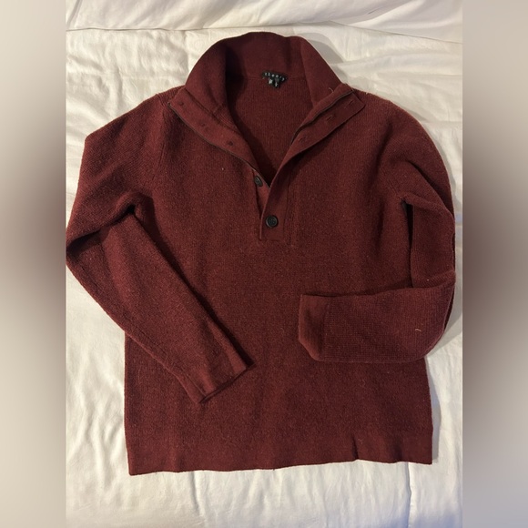 Theory Men’s Red Merino Wool Henley - Size L - Picture 3 of 5